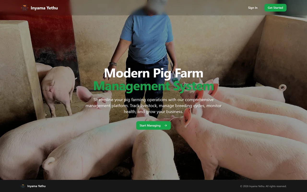 Inyama Yethu — screenshot of the live product